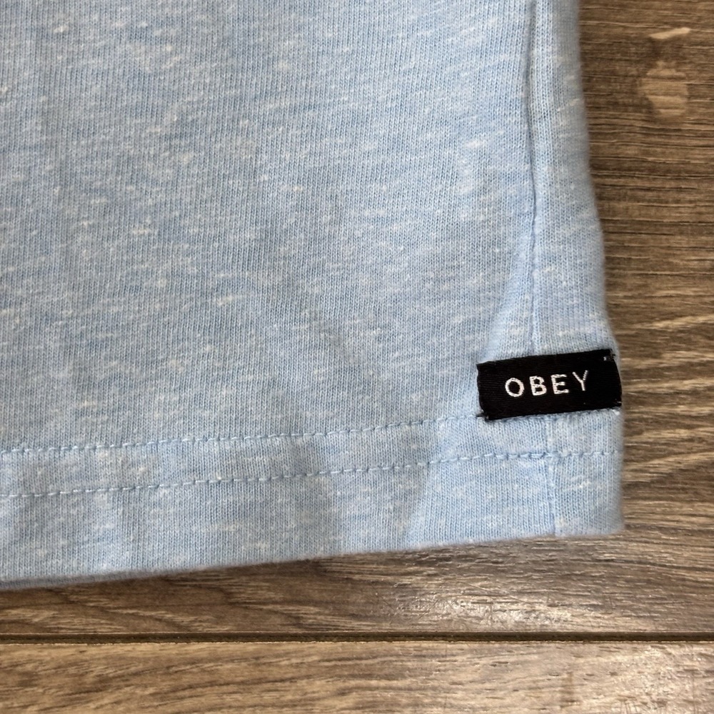 Obey Men's Women's Unisex Tank Top Blue Flowers L Sleeveless Summer Casual Top - Picture 4 of 10